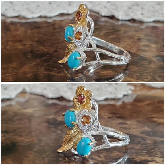 Genuine Sleeping Beauty Turquoise Ring Size 9 - Picture 7 of 8